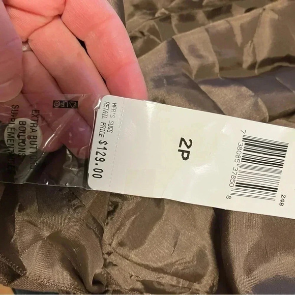 NWT Lauren Ralph Lauren petite brown  100% linen pants - Picture 5 of 5